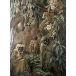 Alixe Jean Shearer Armstrong (1894-1984) British. "The Jungle", Oil on Canvas, Signed and Dated