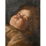 18th Century Flemish School. Study of a Young Child Sleeping, Oil on Canvas, Indistinctly