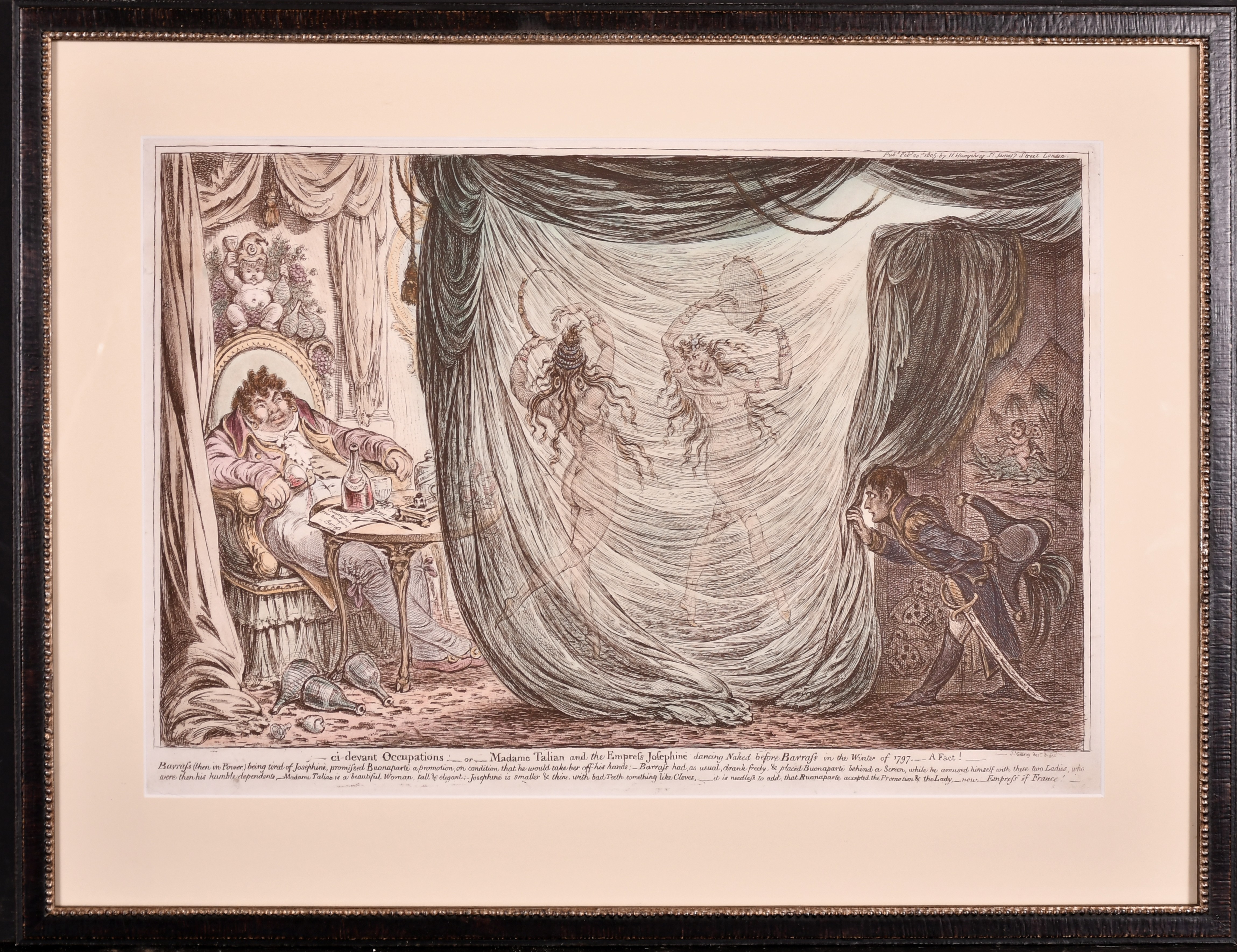 James Gillray (1757-1815) British. "Ci - Devant Occupations - or - Madame Talin and the Empress - Image 2 of 8