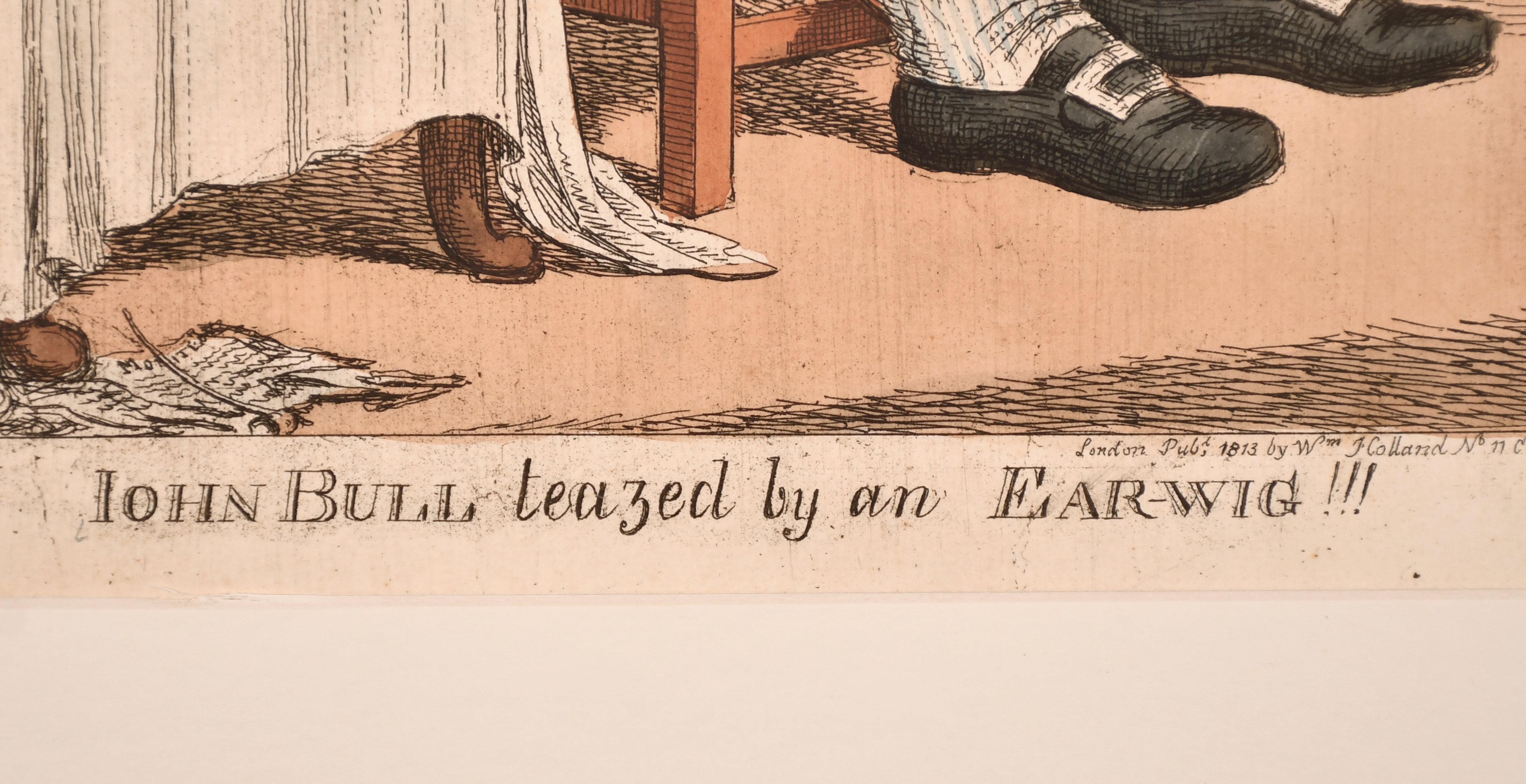 After Temple West (act.1802-1804) British. "John Bull Teazed by an Ear-wig!!!", Hand Coloured - Image 4 of 6