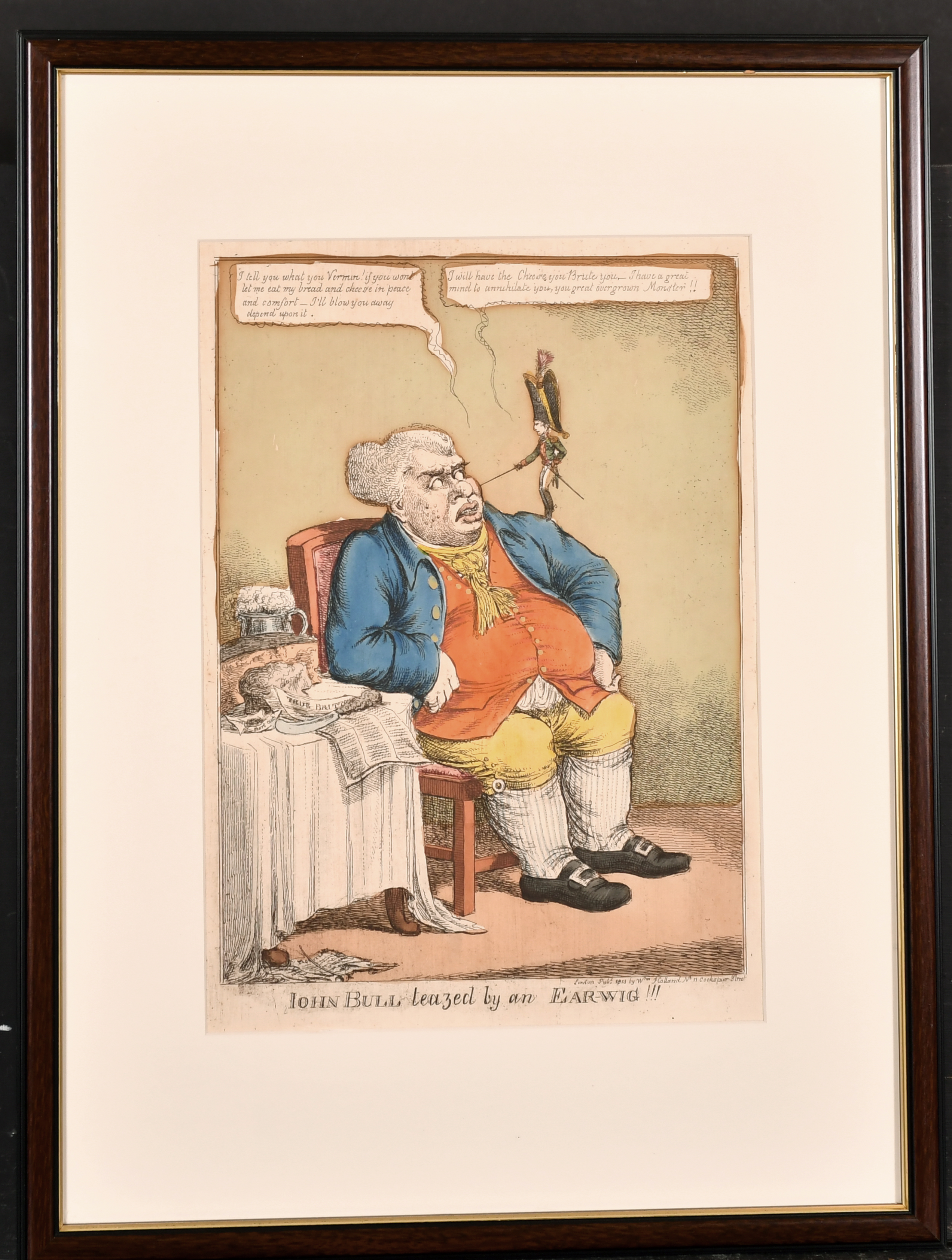 After Temple West (act.1802-1804) British. "John Bull Teazed by an Ear-wig!!!", Hand Coloured - Image 2 of 6