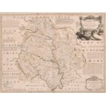 Emmanuel Bowen (1693-1767) British. "Hereford Shire", Map, 20.25" x 27.5" (51.4 x 69.8cm)