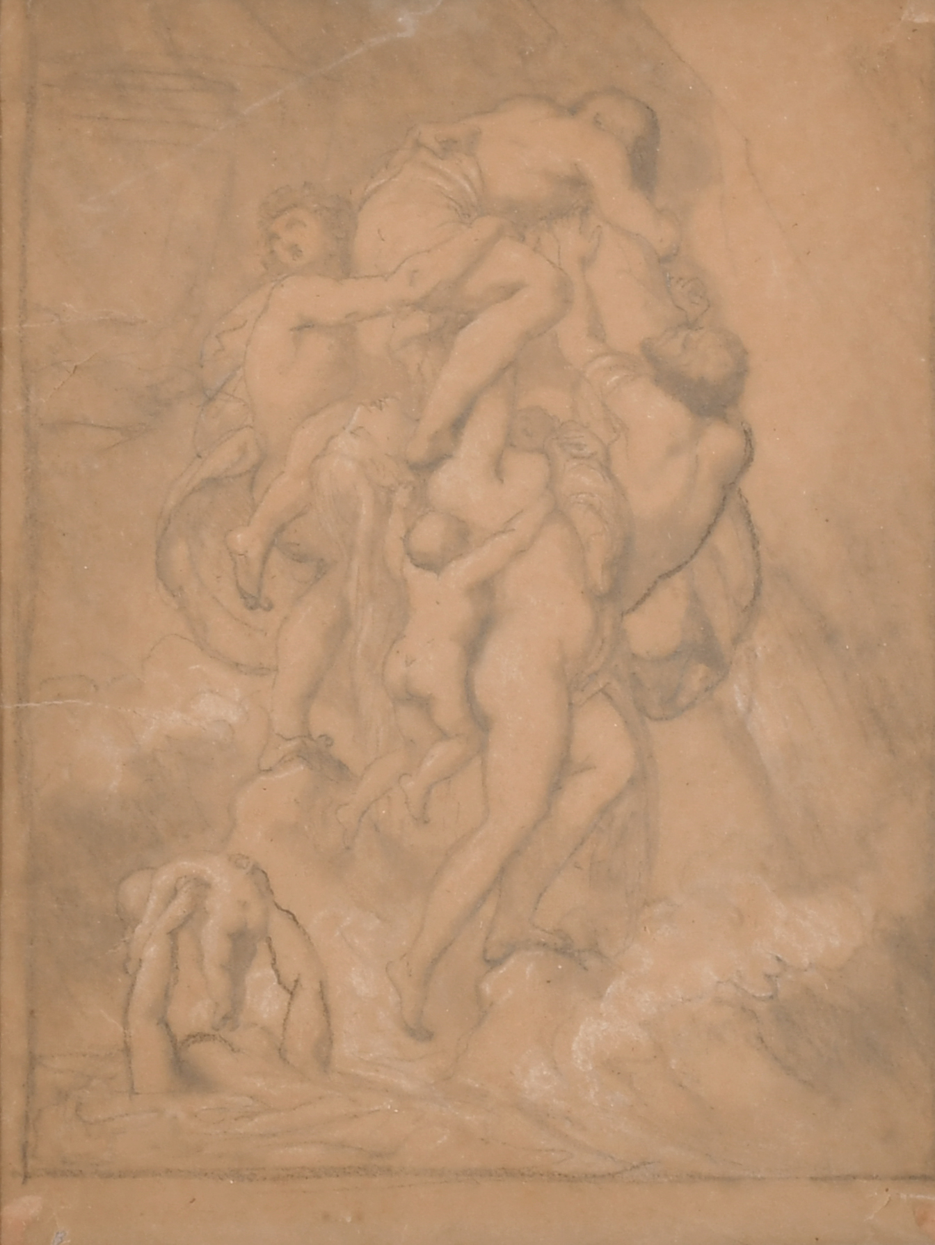 18th Century French School. 'The Deluge', Pencil, 9" x 6.5" (22.8 x 16.5cm)