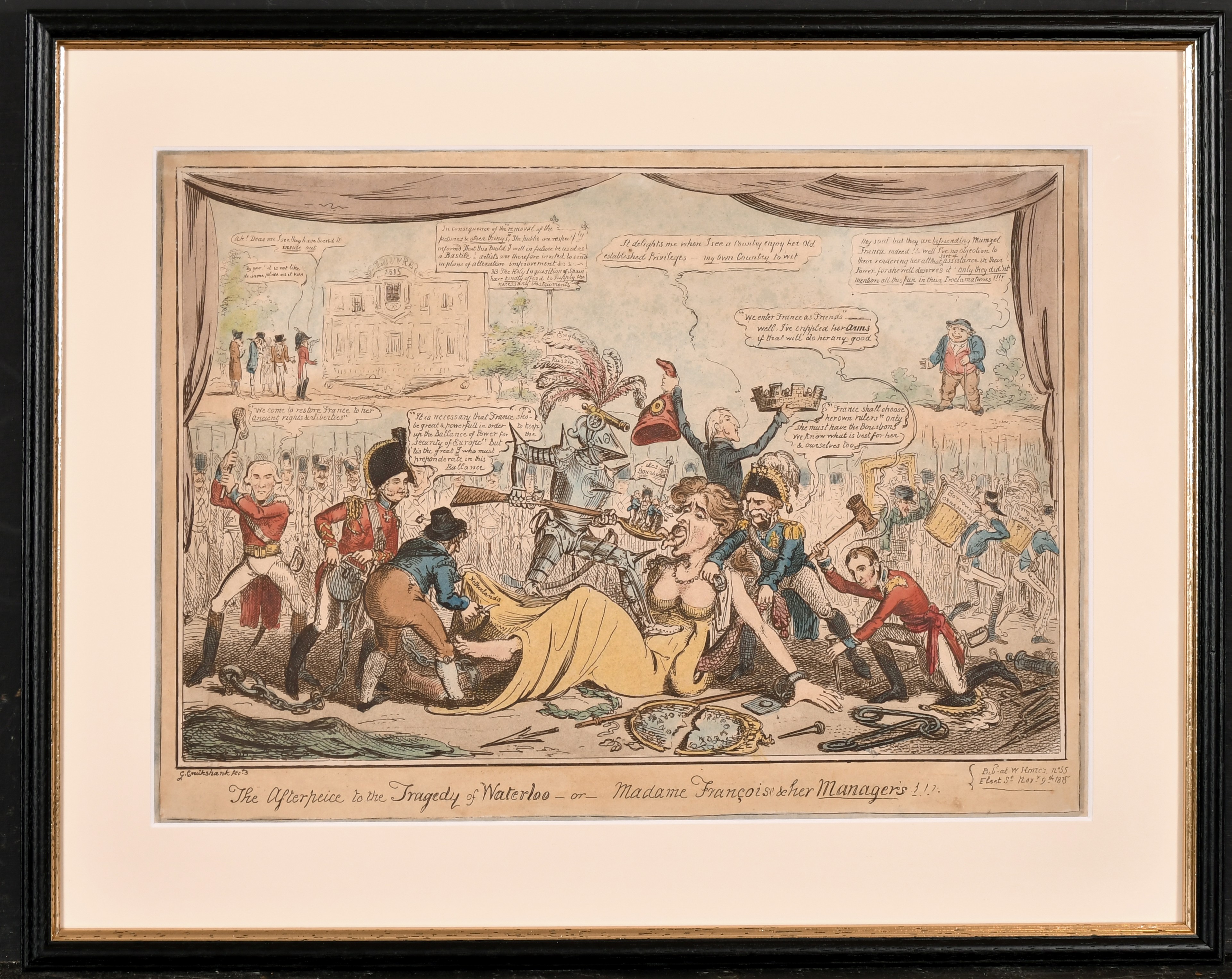 George Cruickshank (1792-1878) British. "The Afterpiece to the Tragedy of Waterloo - or - Madam - Image 2 of 7