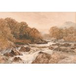 Edmund Morison Wimperis (1835-1900) British. "Rapids in a Mountain Stream", Watercolour, Signed, and