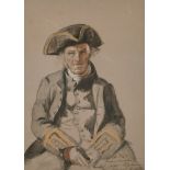 Andrew Morton (1802-1845) British. "Rob Salter, Boatswain, Greenwich Hospital", Watercolour and