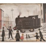 Laurence Stephen Lowry (1887-1976) British. "Level Crossing", Print, Signed in Pencil, 18" x 22" (