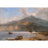 George Edwards Hering (1805-1879) British. An Italian Lake Scene, Oil on Canvas, Signed with