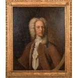 18th Century English School. Portrait of Mr Weekes, Oil on Canvas, Painted Oval, In a Carved