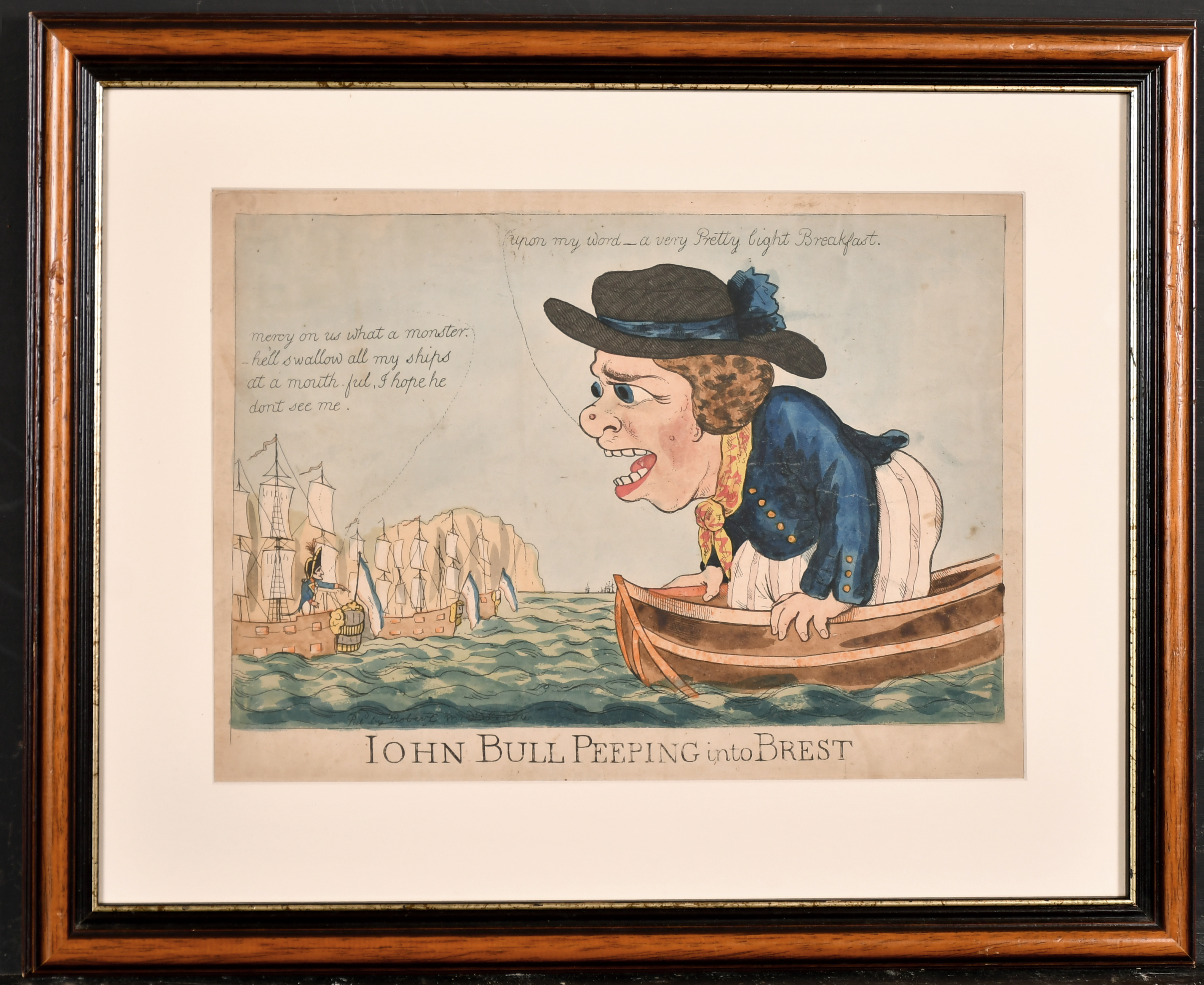 George Moutard Woodward (1760-1809) British. "John Bull Peeping into Brest", Hand Coloured - Image 2 of 7
