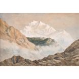 20th Century Swiss School. "Jungfrau", Watercolour, Inscribed verso, Unframed 14.75" x 21.5" (37.5 x