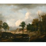 Manner of Jacob Isaakszoon van Ruisdael (1628/29-1682) Dutch. A River Landscape with Figures and