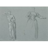 Valentine Cameron Prinsep (1838-1904) British. Figure Studies, Chalk, Inscribed verso, Unframed 10.