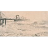 William Lionel Wyllie (1851-1931) British. "Chain Pier Brighton", Etching, Signed in Pencil,
