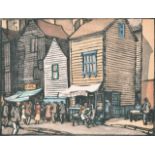 Kenneth Stephen Broad (1889-1959) British. "Hastings", Woodcut in Colours, Signed, Inscribed and