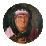 Early 17th Century Northern European School. A Head Study of a Man wearing a Laurel Headdress,