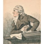 Robert Dighton (1752-1814) British. "The Specious Orator" (Auctioneer James Christie), Hand Coloured