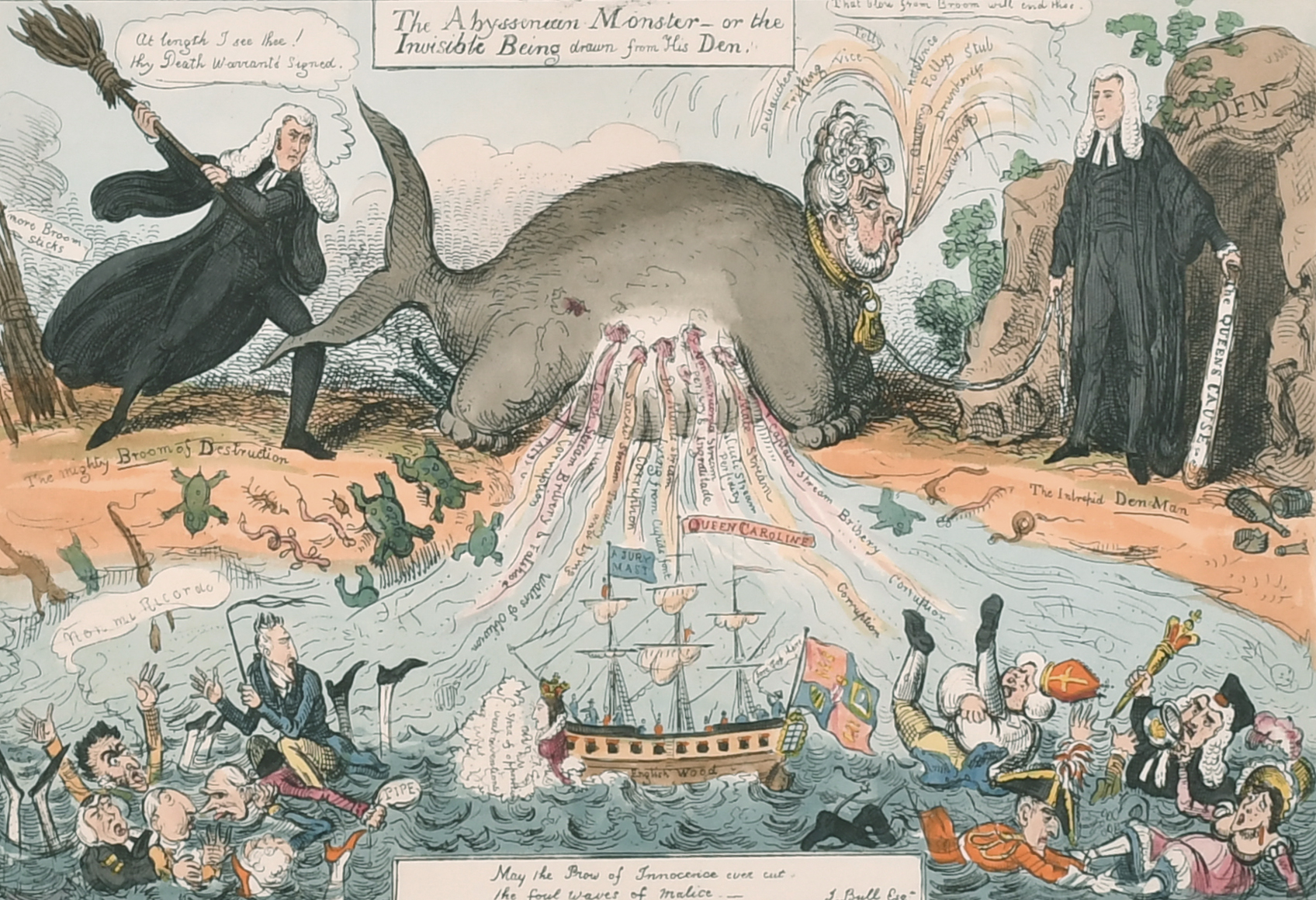 Attributed to George Cruikshank (1792-1852) British. "John Bull The Judge _ or The Conspirators at - Image 4 of 16