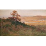 George Cockram (1861-1950) British. "Afon Rheidol", an Extensive River Landscape, Watercolour,