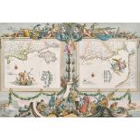 After Hubert-Francois Gravelot (1699-1773) French. "Armada Map", Plate numbers VII and VIII (Isle of