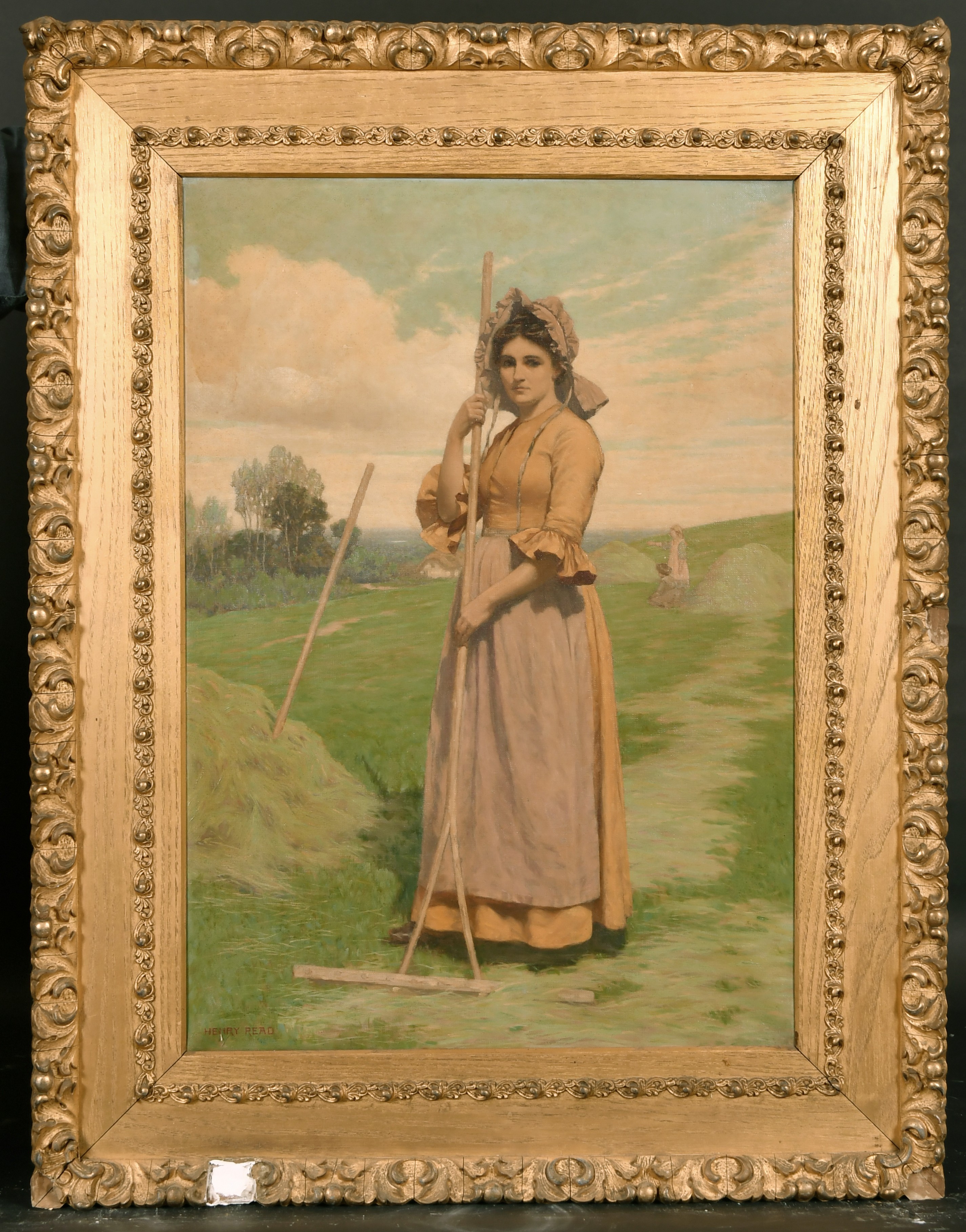 Henry Read (1851-1935) British/American. The Harvest Girl, Oil on Canvas, Signed, 24? x 17? (61 x - Image 2 of 4