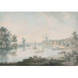 Sir George Bulteel Fisher (1764-1834) British. "The Thames at Brentford", Watercolour, Inscribed