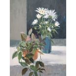 Norman James Battershill (1922- ) British. "Still Life with Daisies", Oil on Board, Signed, and