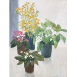 Norman James Battershill (1922- ) British. "House Plants", Oil on Board, Signed, and Inscribed