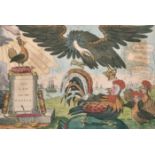 Attributed to George Cruikshank (1792-1852) British. "The R_L Hen, and the Dunghill Cock", Print,