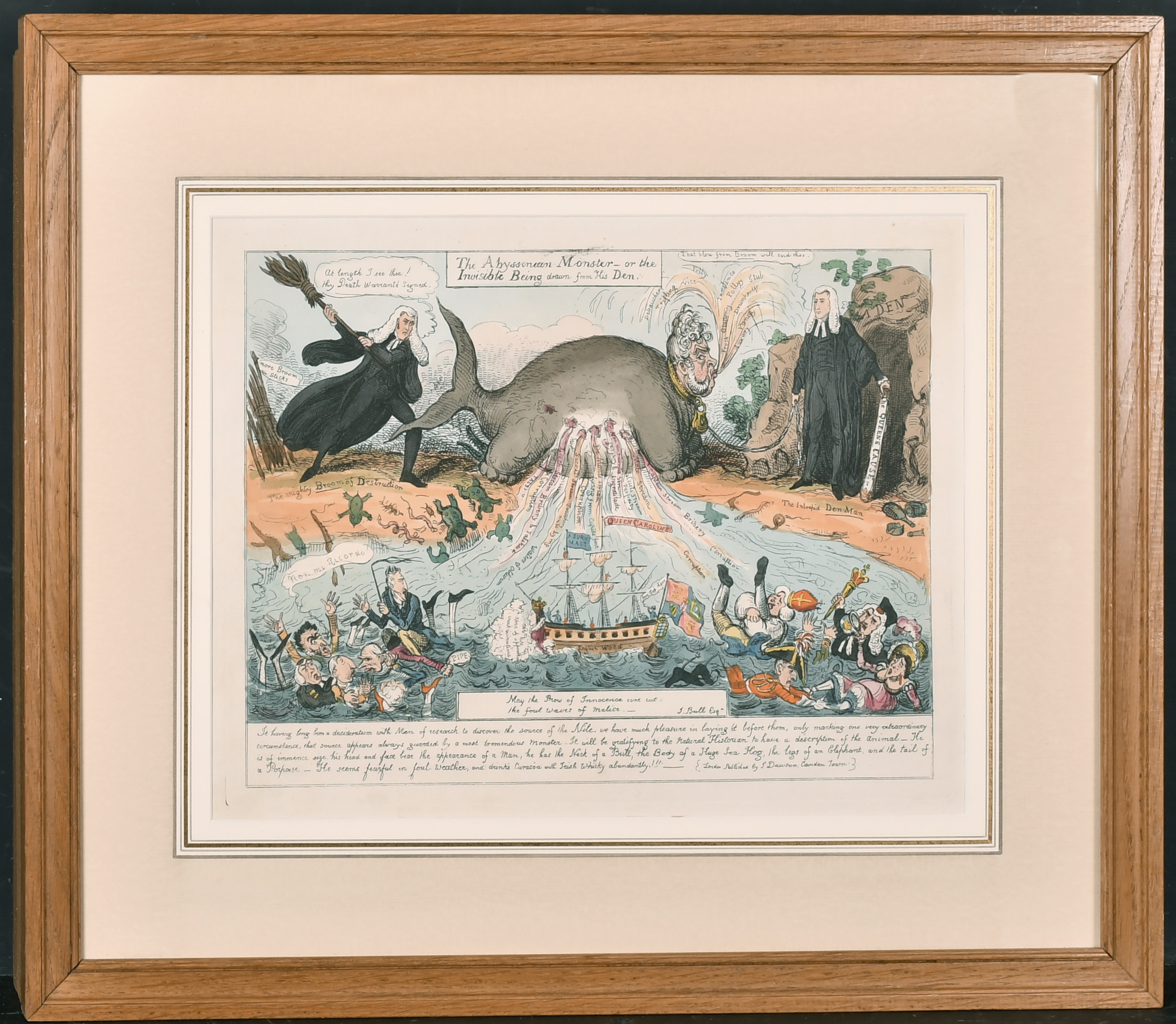 Attributed to George Cruikshank (1792-1852) British. "John Bull The Judge _ or The Conspirators at - Image 8 of 16