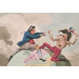 After James Gillray (1756-1815) British. "Fighting for the Dunghill or Jack Tar Settling