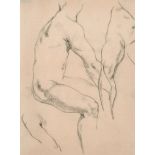 Circle of Glyn Philpot (1884-1937) British. A Study of Naked Torsos, Chalk, on cross hatched