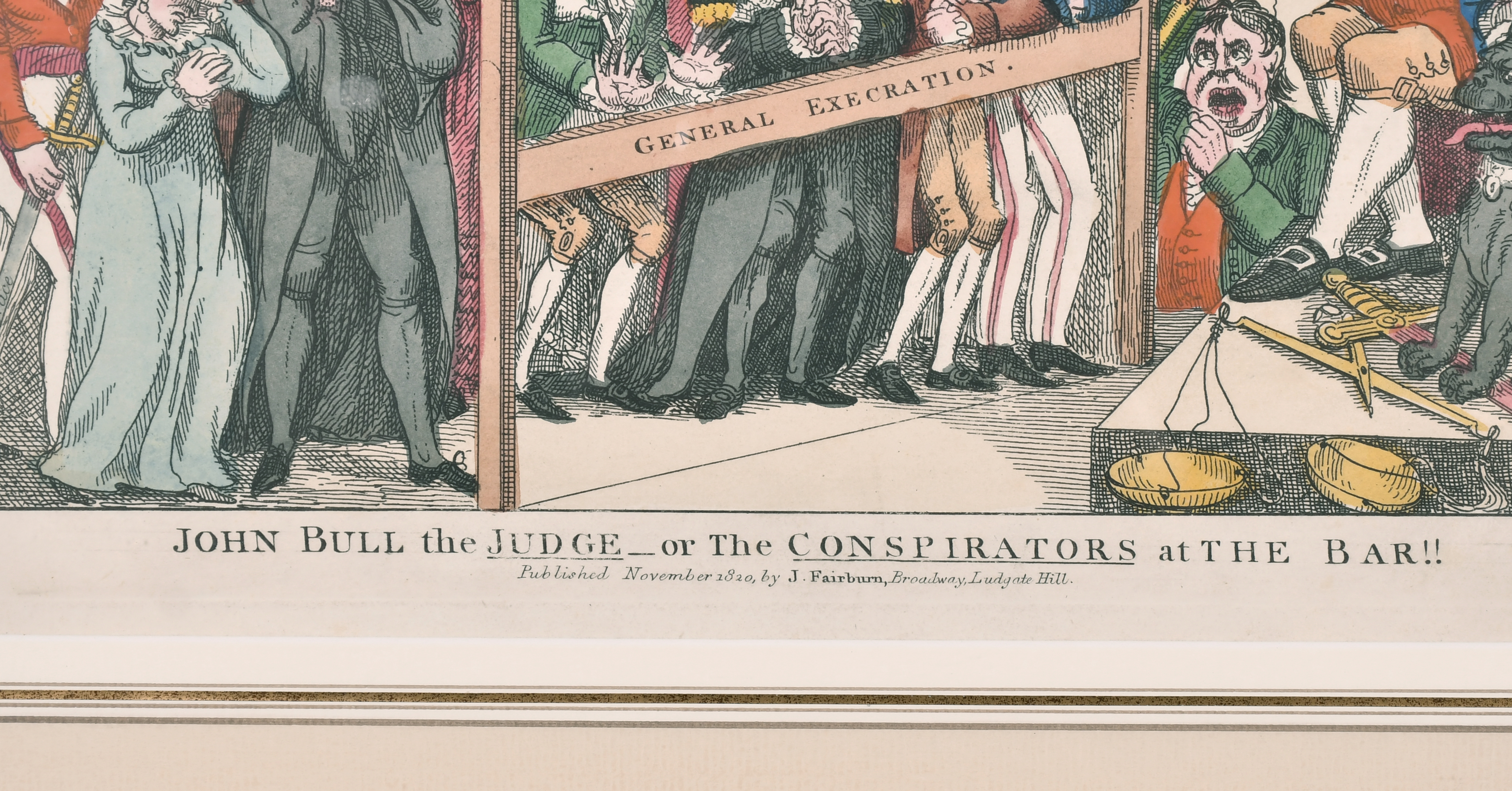Attributed to George Cruikshank (1792-1852) British. "John Bull The Judge _ or The Conspirators at - Image 9 of 16