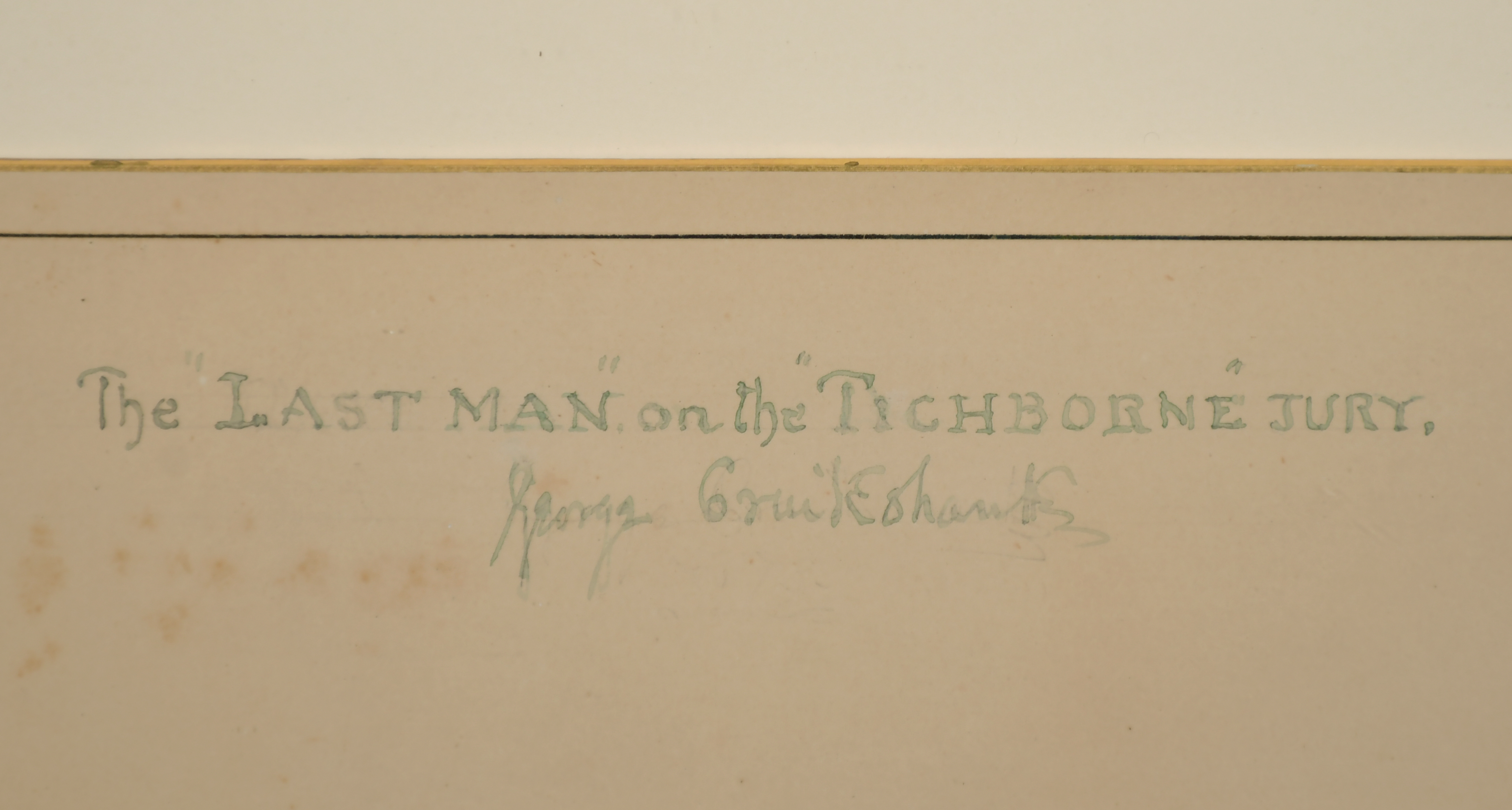 George Cruikshank (1792-1878) British. "The Last Man on the Tichborne Jury", Watercolour and Ink, - Image 4 of 5