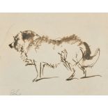 Edwin Henry Landseer (1802-1873) British. Study of a Dog, Ink, Signed with Initials in Pencil, and