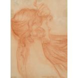 Harold Speed (1872-1957) British. "Study for April", Red Chalk, Signed and Inscribed, and