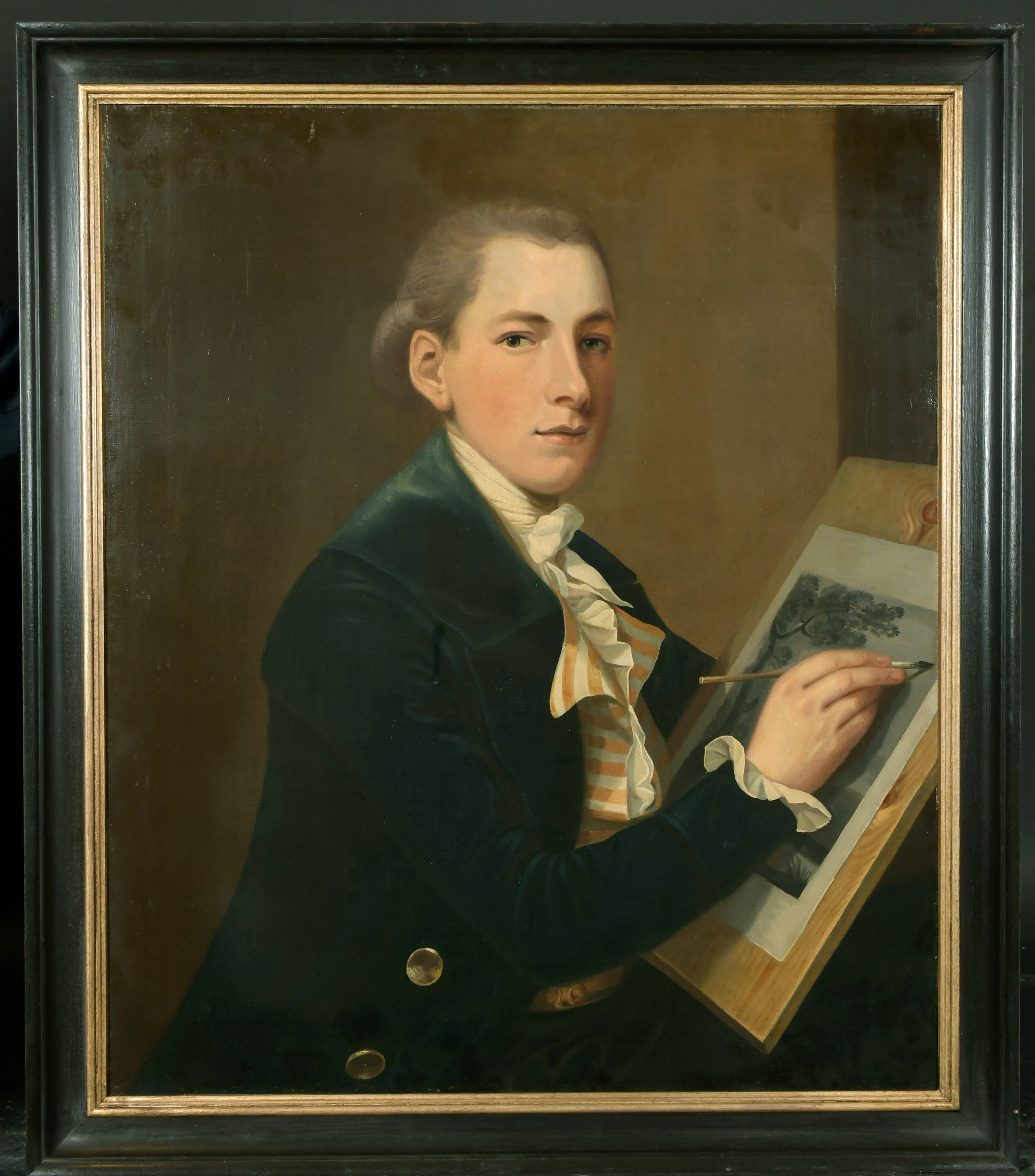 William Hilton (1752-1822) British. Portrait of an Artist, Oil on Canvas, Signed and Dated 1782, - Image 3 of 6