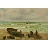 Thomas Rose Miles (1844-1916) British. "Irish Fisherman Connemara", Oil on Canvas, bears a