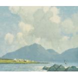 Paul Henry (1876-1958) Irish. "Fishing Village & Blue Lake Connemara", Print, with Printer's Guild