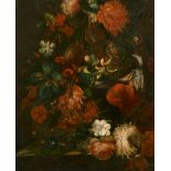 18th Century Dutch School. Still Life of Flowers in an Urn, Oil on Canvas, 29.5" x 23.75" (75 x 60.
