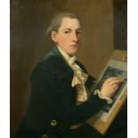 William Hilton (1752-1822) British. Portrait of an Artist, Oil on Canvas, Signed and Dated 1782,