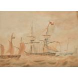 F. Ommanney (19th Century) British. A Shipping Scene, Watercolour, Signed and Dated 'Jan 6th '31',