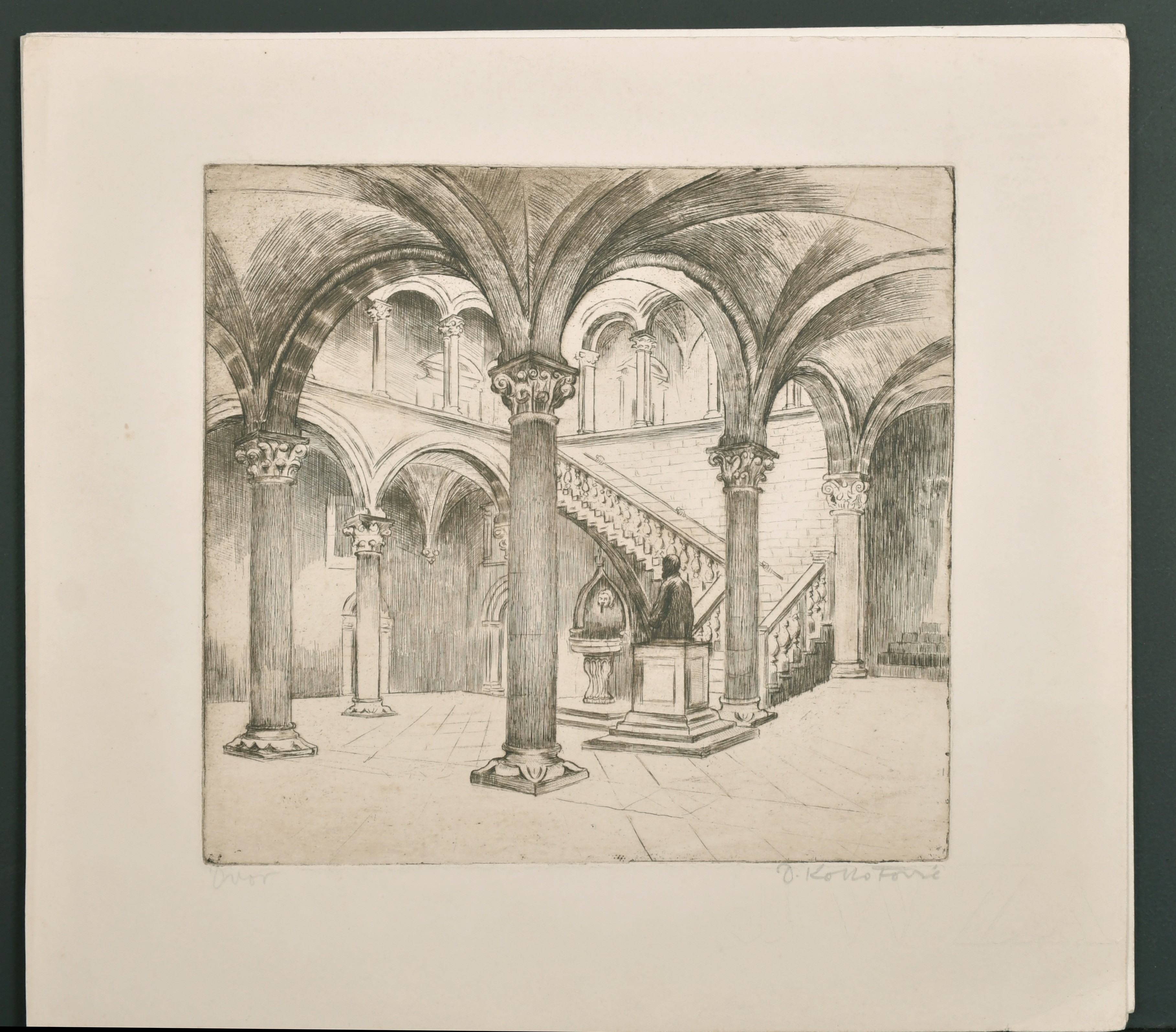 Early 20th Century European School. "Dubrovnik", Etching, Indistinctly Signed and Inscribed in - Image 2 of 6