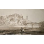 19th Century English School. A View of Durham from the River, Watercolour and Wash, Unframed 9.5"