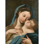 17th Century Italian School. Madonna and Child, Oil on Canvas, Unframed 24.5" x 19" (62.2 x 48.2cm)