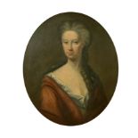 18th Century English School. Bust Portrait of Lady, Oil on Canvas, Oval, 30" x 24.5" (76.2 x 62.2cm)