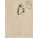 Paul Cesar Helleu (1859-1927) French. "Artist's Children, Ellen, Jean and Alice", Drypoint