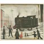 Laurence Stephen Lowry (1887-1976) British. "Level Crossing", Print in Colours, Signed in Pencil,