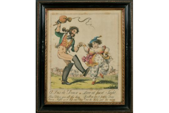 Attributed to Theodore Lane (1800-1828) British. "A Pas de Deux or Love at First Sight", Hand - Image 3 of 6