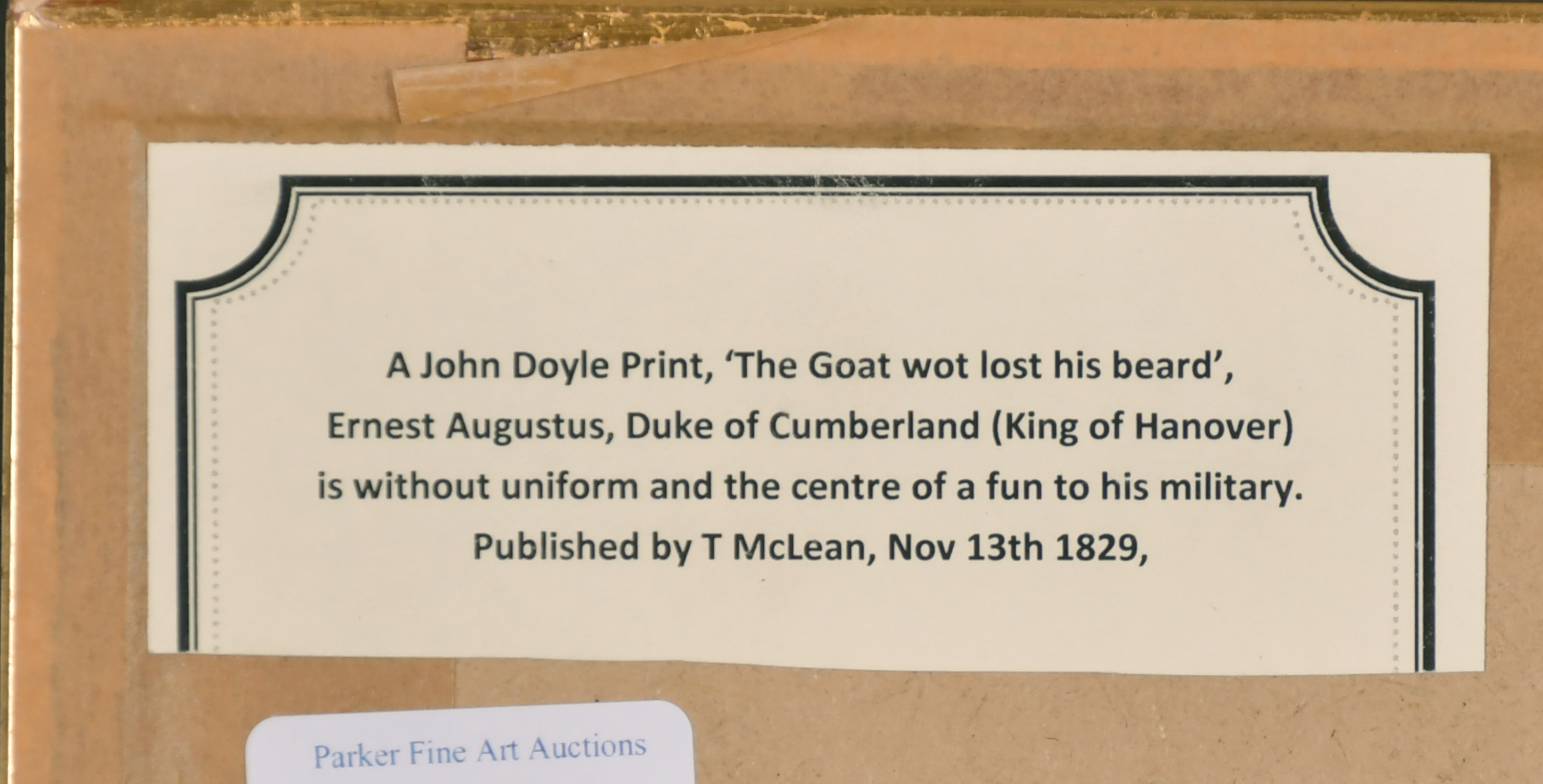 John H B Doyle (1797-1868) Irish. "The Goat Wot Lost His Beard", Hand Coloured Engraving, - Image 3 of 4